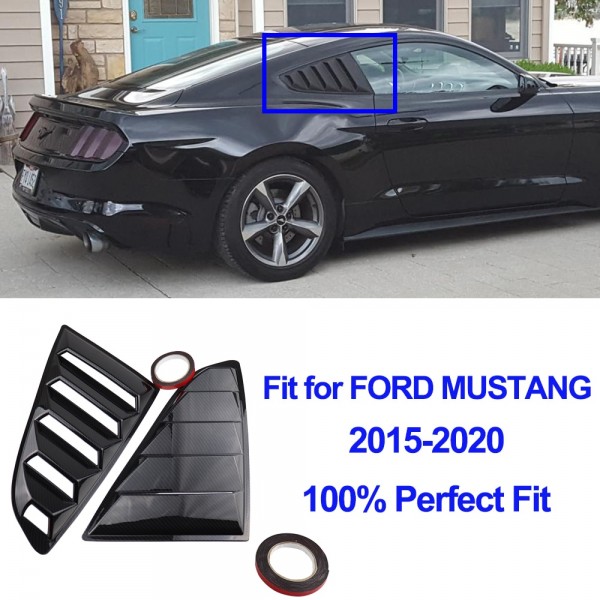 Rear Quarter Window Louvers Scoops Spoiler Car Tunning Panel Side Air Vent Cover for Ford Mustang 2015 2016 2017 2018 2019 2020