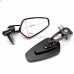 1 Pair 7/8 in 22mm Universal Motorcycle Aluminum Rear View Black Handle Bar End Side Rearview Mirrors