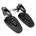 1 Pair 7/8 in 22mm Universal Motorcycle Aluminum Rear View Black Handle Bar End Side Rearview Mirrors