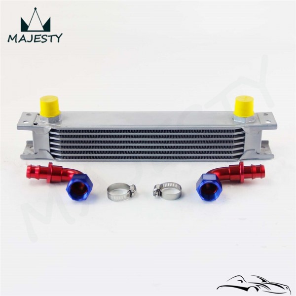 UNIVERSAL 7 ROW AN-10AN UNIVERSAL ENGINE TRANSMISSION OIL COOLER with 90 degree fittings