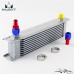 AN8 Universal Oil Cooler 10 Row Aluminum Radiating System Engine Transmission 8-AN Oil Cooler + 2 Fitting +2 Clamps