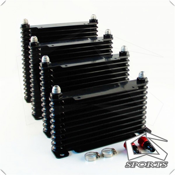 8-AN 32mm Aluminum15 Row Engine/Transmission Racing Oil Cooler +7