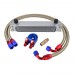 Universal Auto 7 Rows AN10 Engine Transmission Oil Cooler with Oil Filter Sandwich Adapter  Stainless Steel Braided Hose