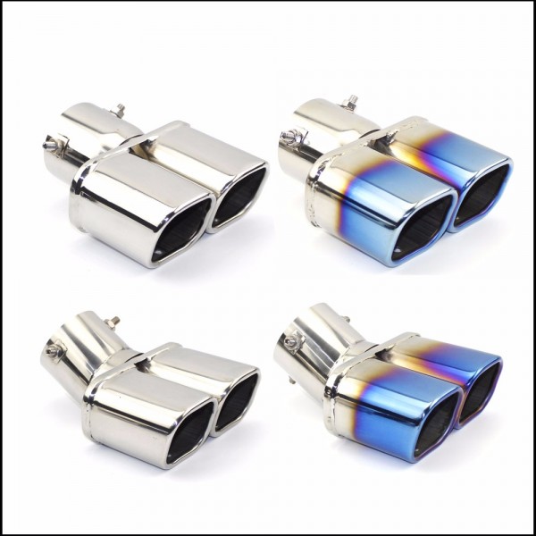 Exhaust Pipe Muffler Tail Pipe Outlet Nozzle End Universal Stainless Steel Plain End One Change Two Double Out ID 60MM 75MM