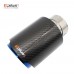 Car Glossy Carbon Fiber Muffler Tip Exhaust System Pipe Mufflers Nozzle Universal Straight Stainless Blue For Akrapovic