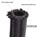AN4 Stainless Steel Braided Oil Fuel Hose Line 1M Black+AN 4 Straight Fittings 180 Degree Swivel Hose End