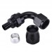 Aluminum AN10 Swivel PTFE Hose End Fitting Black Straight Elbow 45 90 180 Degree For Oil Fuel Line