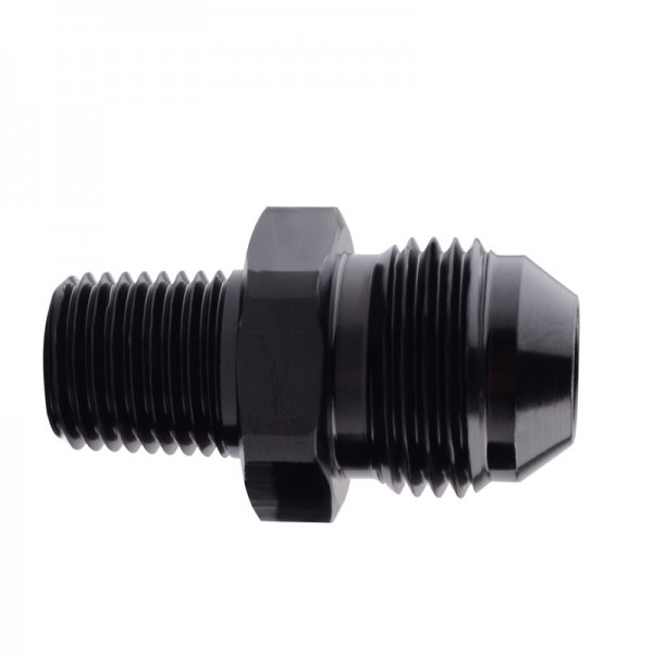 AN6-6AN Male To 1/4'' NPT Straight Flare To Pipe Thread Fitting Adapter Black