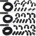 8AN AN8 Oil Fuel Fittings Hose End 0+45+90+180 Degree Oil Adaptor Kit AN8 Braided Oil Fuel Hose Line 5M Black With Clamps
