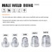 Aluminum AN4 6 8 10 12 AN Straight Male Weld Fitting Adapter Weld Bung Nitrous Hose Fitting Silver