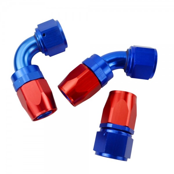 10 Pieces AN12 Oil Fuel Swivel Hose Anoized Aluminum Straight Elbow 45 180 Degree Hose End Oil Fuel Reusable Fitting