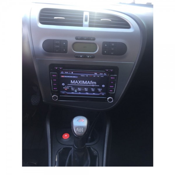 Double Din Radio Frame for Seat Leon 2005-2012 Head Unit Fascia GPS Navigation Stereo Panel Dash Mount Kit
