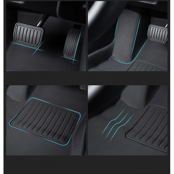 For Tesla Model 3 car waterproof non-slip floor mat TPE XPE modified car accessories 3Pcs/Set Fully surrounded special foot pad
