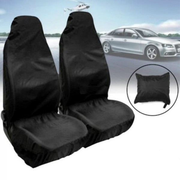 2Pcs Waterproof Polyester Universal Seat Cover Front Car Van Seat Covers Protectors Nonslip Backing Dust-proof For Cars Bus VAN