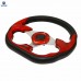 320mm Universal PU Leather Racing Sports Auto Car Steering Wheel with Horn Button 12.5 inches Red