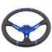 Spceddy MCX Universal 14inch 350mm Racing Steering Wheel PVC Leather Red Spoke Steering Wheel Sport Car Accessories With Logo