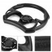 Universal Black PVC 320mm/12.5in Car Sport Steering Wheel with Horn Button Modified Part Car Horns  car accessories