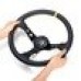 14inch 350mm Deep Corn Drifting Steering Wheel Universal Leather Aluminum Car Racing Steering Wheel Control Auto Accessories