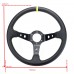 14inch 350mm Deep Corn Drifting Steering Wheel Universal Leather Aluminum Car Racing Steering Wheel Control Auto Accessories