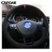 Hand-stitched Black Carbon fiber Leather Suede Steering Wheel Cover for Volkswagen VW Golf 7 Mk7 Polo Jetta Passat B8