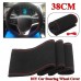 Universal 36/38cm DIY Car Auto Steering Wheel Cover Suede Super Fiber Leather Car-Styling Interior Accessory