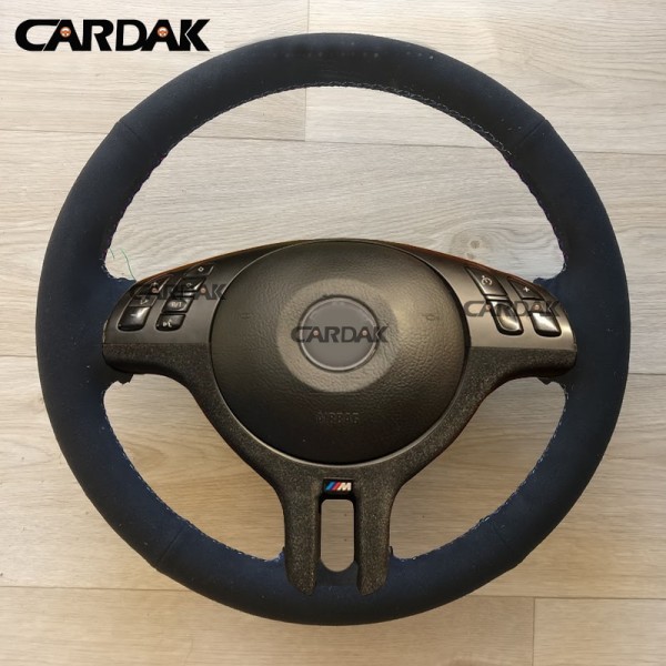 Hand-Stitched Black Suede Car Steering Wheel Cover for BMW E46 325i X5 E53 E39 Car Accessories