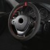 Braid On Steering Wheel Car Steering Wheel Cover With Needles and Thread Black Suede Diameter 35-37cm Steering cover couvre