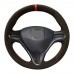 DIY Black Genuine Leather Suede Car Steering Wheel Cover For Honda Civic Old Civic 2004-2011 Civic 8 2006-2009 (3-Spoke)