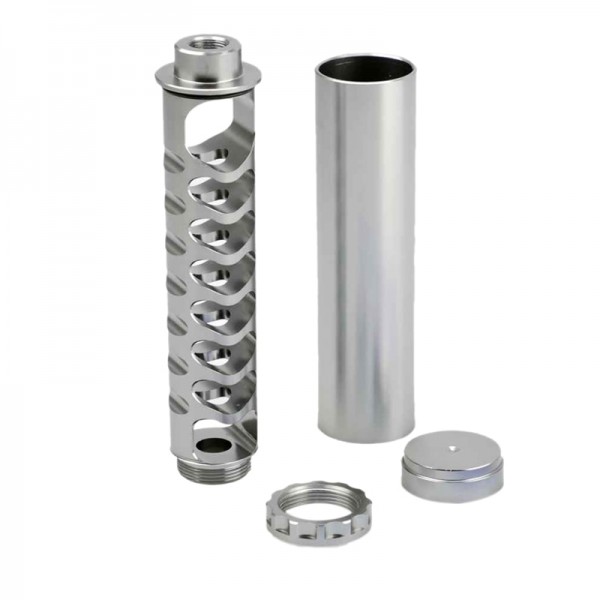 Titanium Solvent Trap Kit, 6 inch 1/2-28 5/8-24 Fuel Fiter, 1.38" OD, 1.22" ID