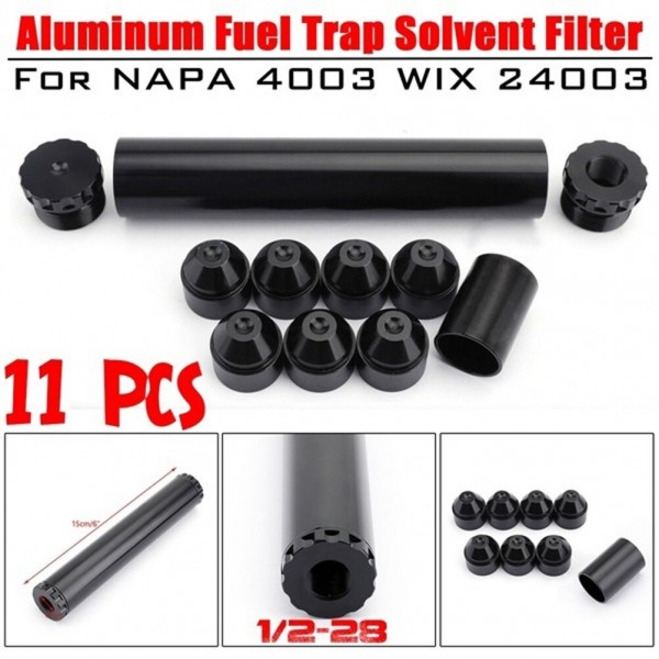 1/2-28 Solvent Trap for Napa 4003 Wix 24003 Oil Filter 22lr Aluminum Black Car Fuel Filter Solvent Filter for Car