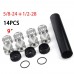 9 Inch Car 5/8-24 1/2-28 Fuel Filter + 8 Pcs D Cell Storage Cups Solvent Trap Kit For NaPa 4003 WIX 24003, 1.75" OD, 1.375" ID