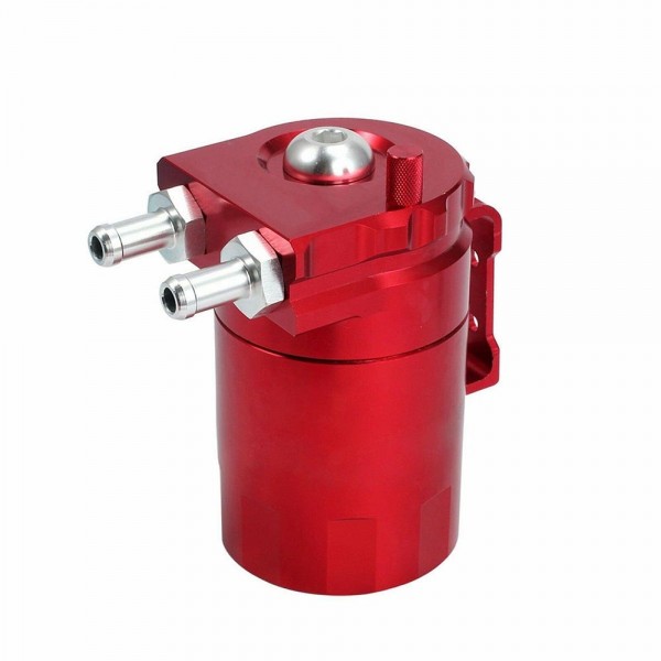 Car Aluminum Reservoir Fuel Tank Oil Catch Can Universal Oil Separator Canister Reservoir Breather Cylinder Filter Kit