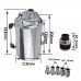 67.6 oz Aluminium Polished Round Oil Catch Can Tank With Breather Filter
