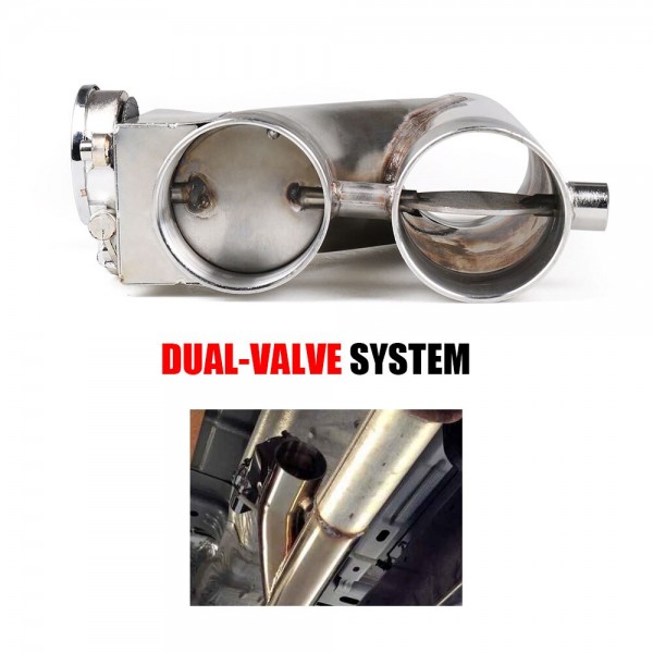 2 2.25 2.5 3 Electric Exhaust Cutout Kit Y pipe Exhaust Control Valve With Dual Valve System Switch Remote Control Kit