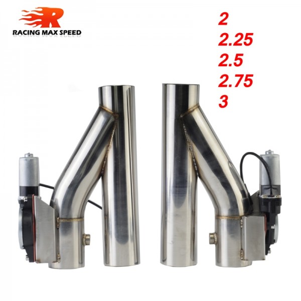 2 2.25 2.5 2.75 3 inch SS304  Y Pipe cutout 1 drag 2 Electric Exhaust cutout Down Pipe exhaust bypass valve remote button DYYR