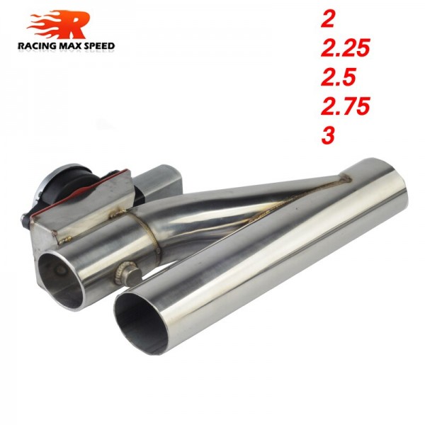 AjaxStore 2.02.252.53.0 Stainless Steel Y Pipe Headers Muffler Exhaust Cut Out Catback Bypass Down Pipe With Remote Control 