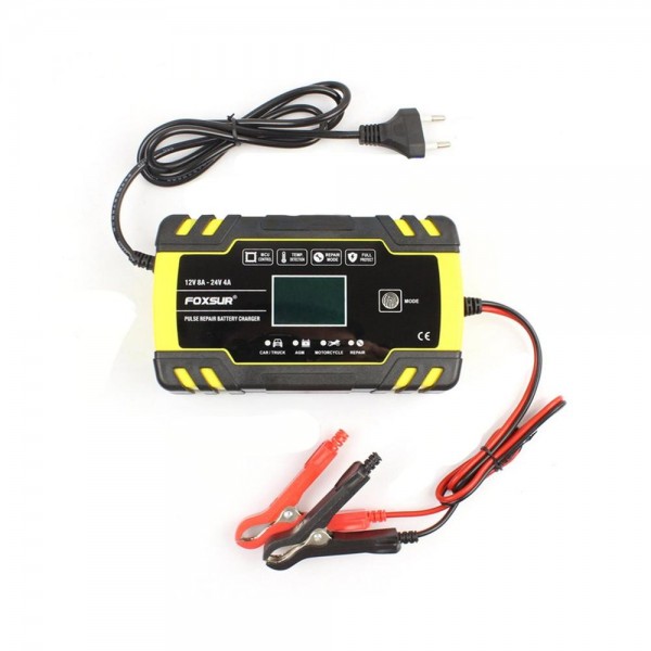 12V 8A Intelligent Battery Charger Pulse Repair For Car Motorcycle Wet Lead Acid