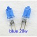 10pcs(5 boxes) halogen g4 12v 20w Transparent/blue white/warm light surface plating blue 12v G4 20w blue crystal light beads