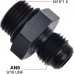 4AN Male Flare to M12 x 1.5 Male Metric Thread Fitting Adapter Straight Aluminium Alloy Black 2Pcs
