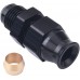 6AN Male Flare to 3/8" Fuel Hardline Tube Fitting Adapter Connector Aluminum Alloy Black Anodized Straight