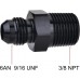 3/8 NPT To 6AN Male, 6AN AN6 Flare to 3/8" NPT Male Straight Fitting Union Flare Adapter Aluminum Black