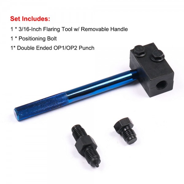3/16" Double Flaring Tool With Removable Handle Bolt Ended Punch Die Lubricant