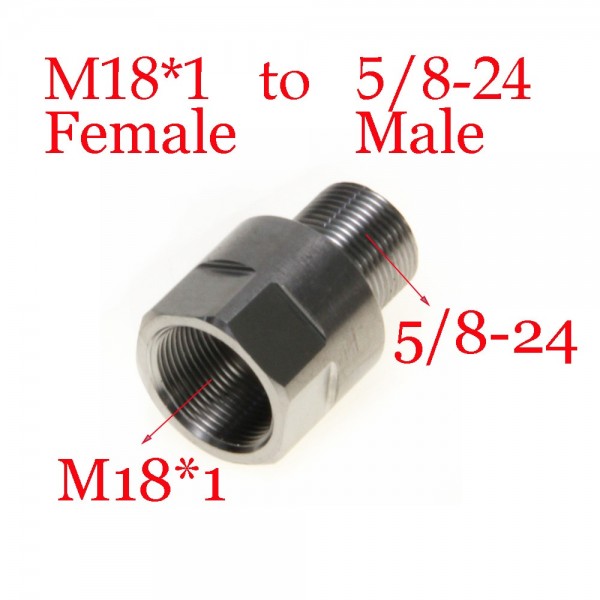 5/8-24 Male To M18*1 Female  Adapter Screw Converter for Napa 4003 Wix 24003, Stainless Steel