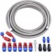 6AN 3/8" PTFE LS Swap EFI Fuel Line Fitting Kit, E85 Stainless Steel Braided Fuel Hose 25FT