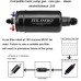 300LPH High Flow External Fuel Pump 12V Bundle with Inline 100 Micron Fuel Filter Black&Silver
