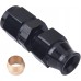 6AN Female Flare to 3/8" Fuel Hardline Tube Fitting Adapter Connector Aluminum Alloy Black Anodized Straight