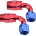 6AN Swivel Hose End Fitting 90 Degree for Braided CPE Fuel Hose Blue&Red 2PCS