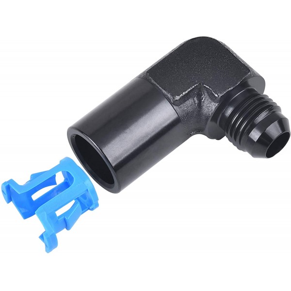 6AN Male Flare To 3/8" EFI Fitting Quick Connect Female 90 degree Push-On Adapter Aluminum