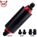 300LPH High Flow External Fuel Pump 12V Bundle with Inline 100 Micron Fuel Filter Black&Red