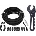 6AN 3/8'' PTFE EFI LS Fuel Injection line Fitting Kit 25FT Bundle with AN Hose Fitting Adjustable Wrench 3AN-16AN Black